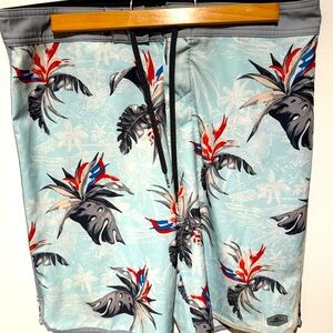 O’Neill Hyperfreak Size 34 Floral Board Shorts Swim Trunks